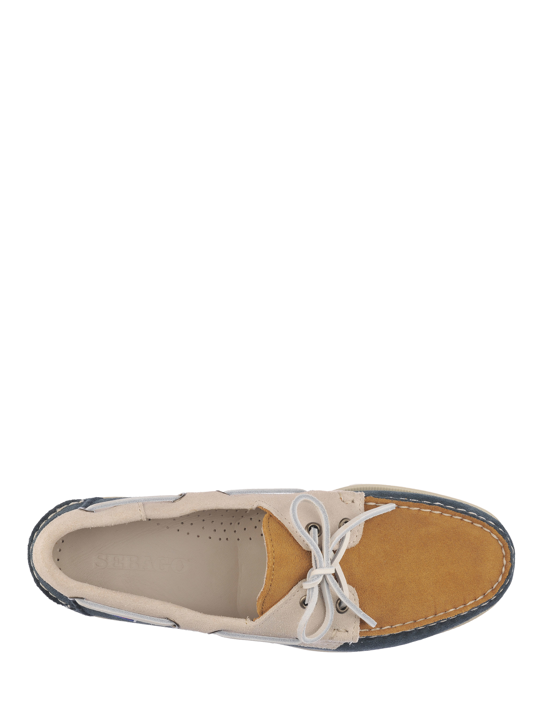 Product image 3 of 5, which shows Sebago Dockisde Portland Jib Suede Boat Shoe, Navy/Multi, 6.5