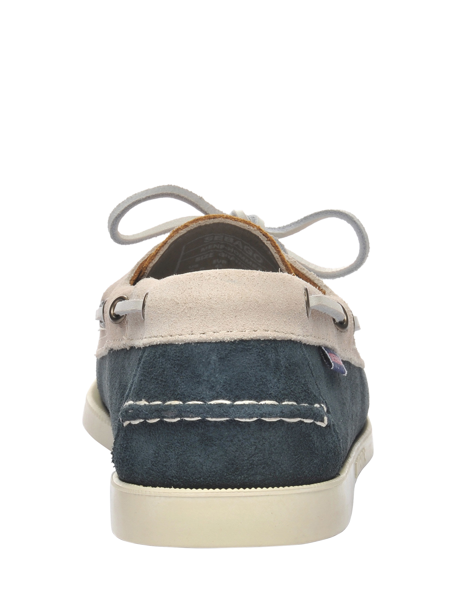 Product image 4 of 5, which shows Sebago Dockisde Portland Jib Suede Boat Shoe, Navy/Multi, 6.5