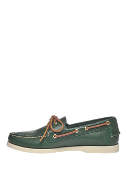 Sebago Portland Martellato Leather Boat Shoes - view 2, Green Hunter