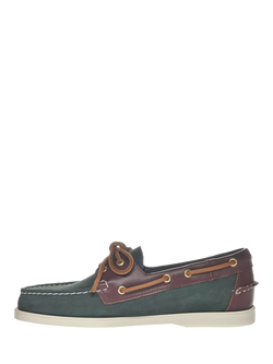 Sebago Portland Spinnaker Leather Boat Shoes, Navy/Dark Brown - view 2, Navy/Dark Brown