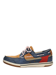 Sebago Triton Legacy Leather Boat Shoes, Navy/Cognac/Red