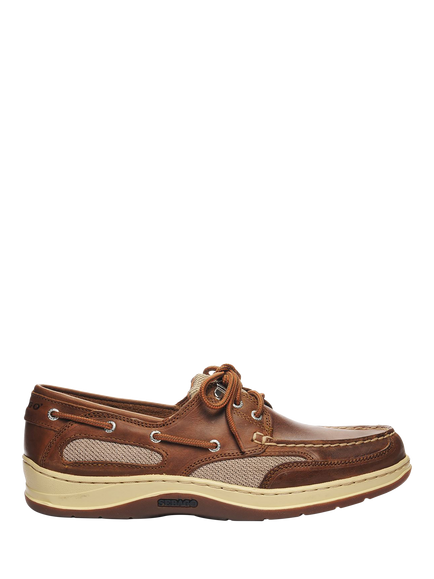 Sebago Clovehitch Waxed Boat Shoes, Navy, Brown Cinnamon