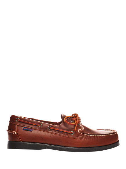 Sebago Docksides FGL Leather Boat Shoes, Brown/Brown Gum, Brown/Brown Gum