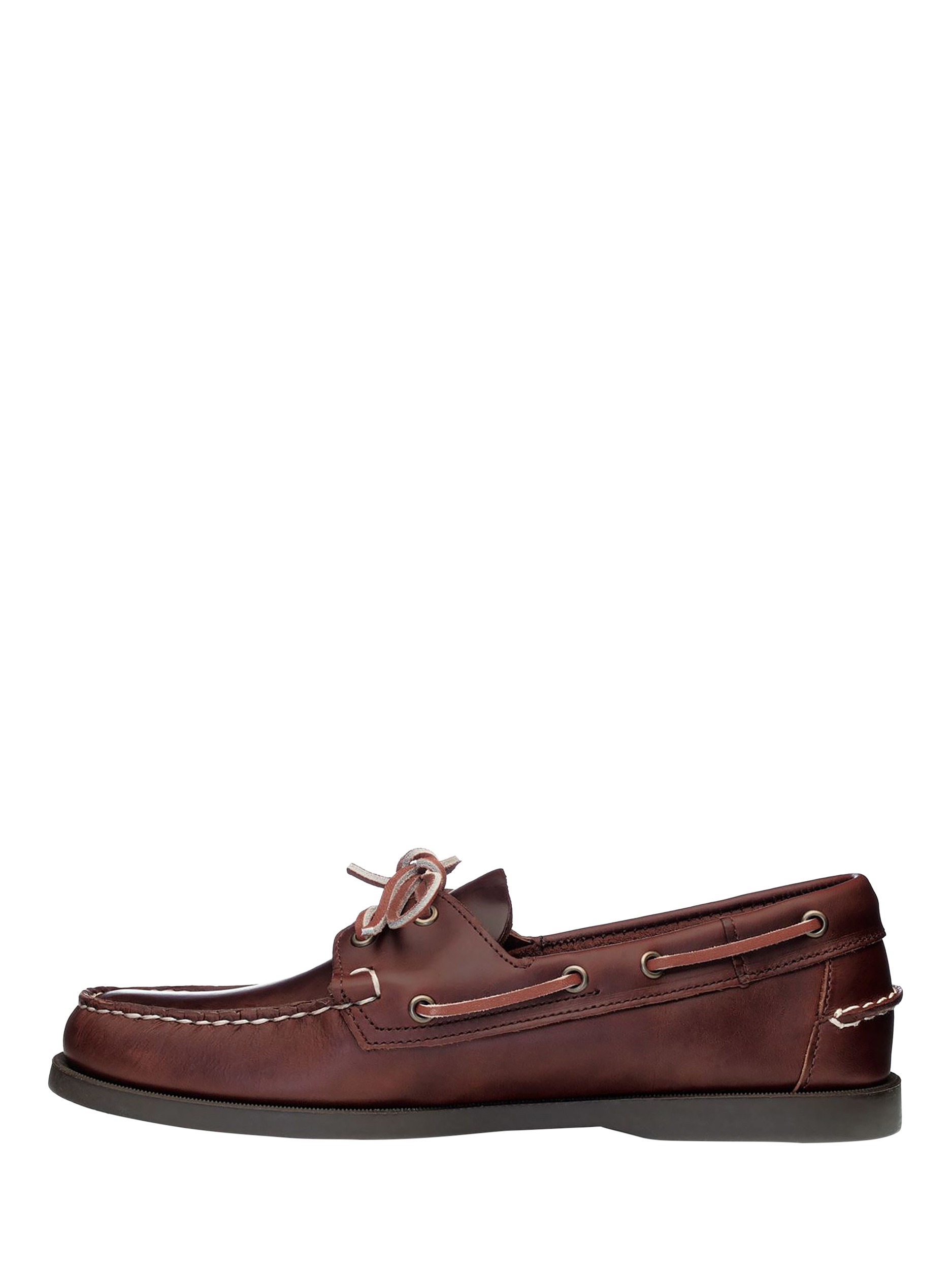 Product image 2 of 5, which shows Sebago Docksides FGL Leather Boat Shoes, Brown/Brown Gum, 6.5