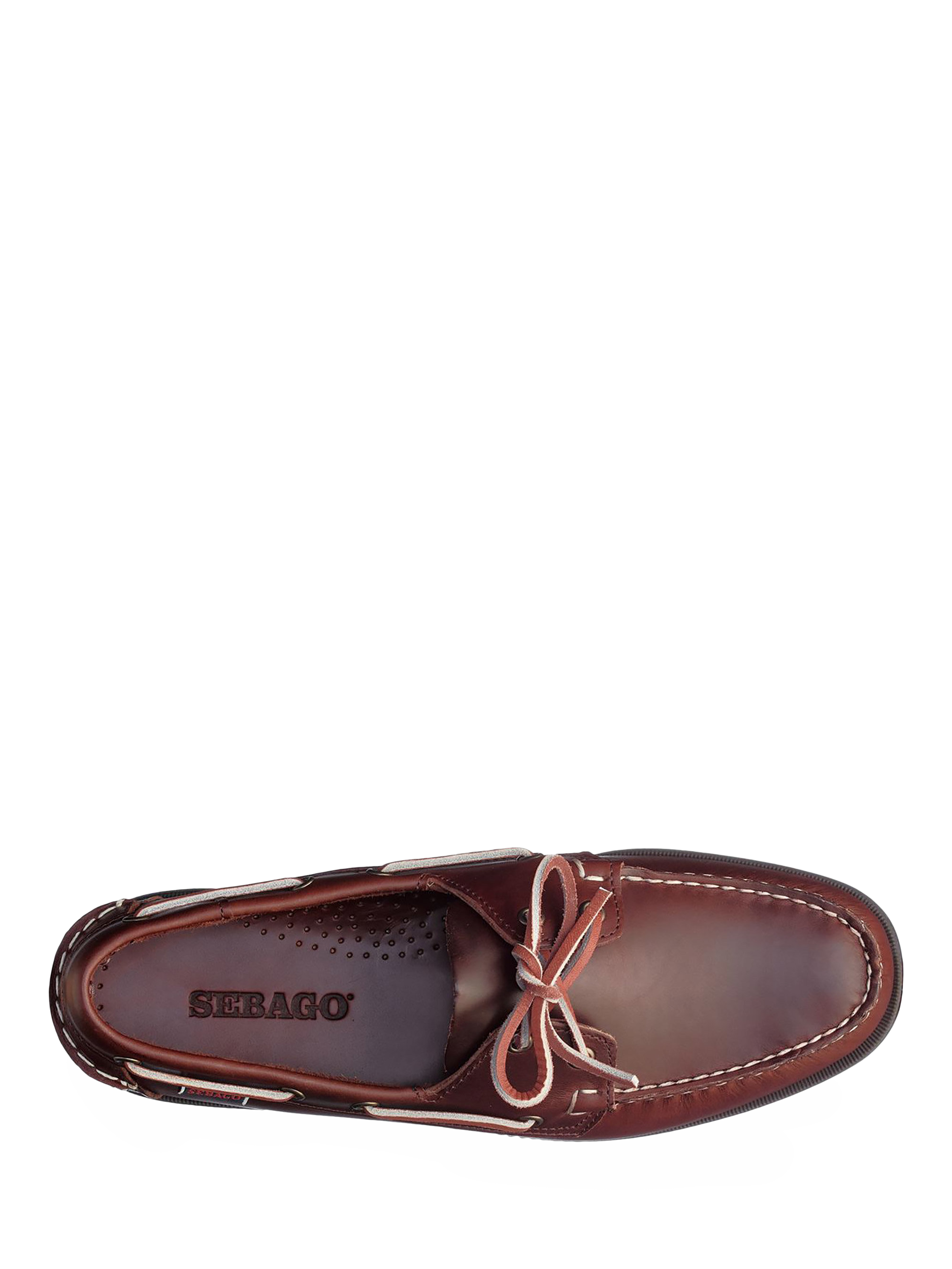Product image 3 of 5, which shows Sebago Docksides FGL Leather Boat Shoes, Brown/Brown Gum, 6.5