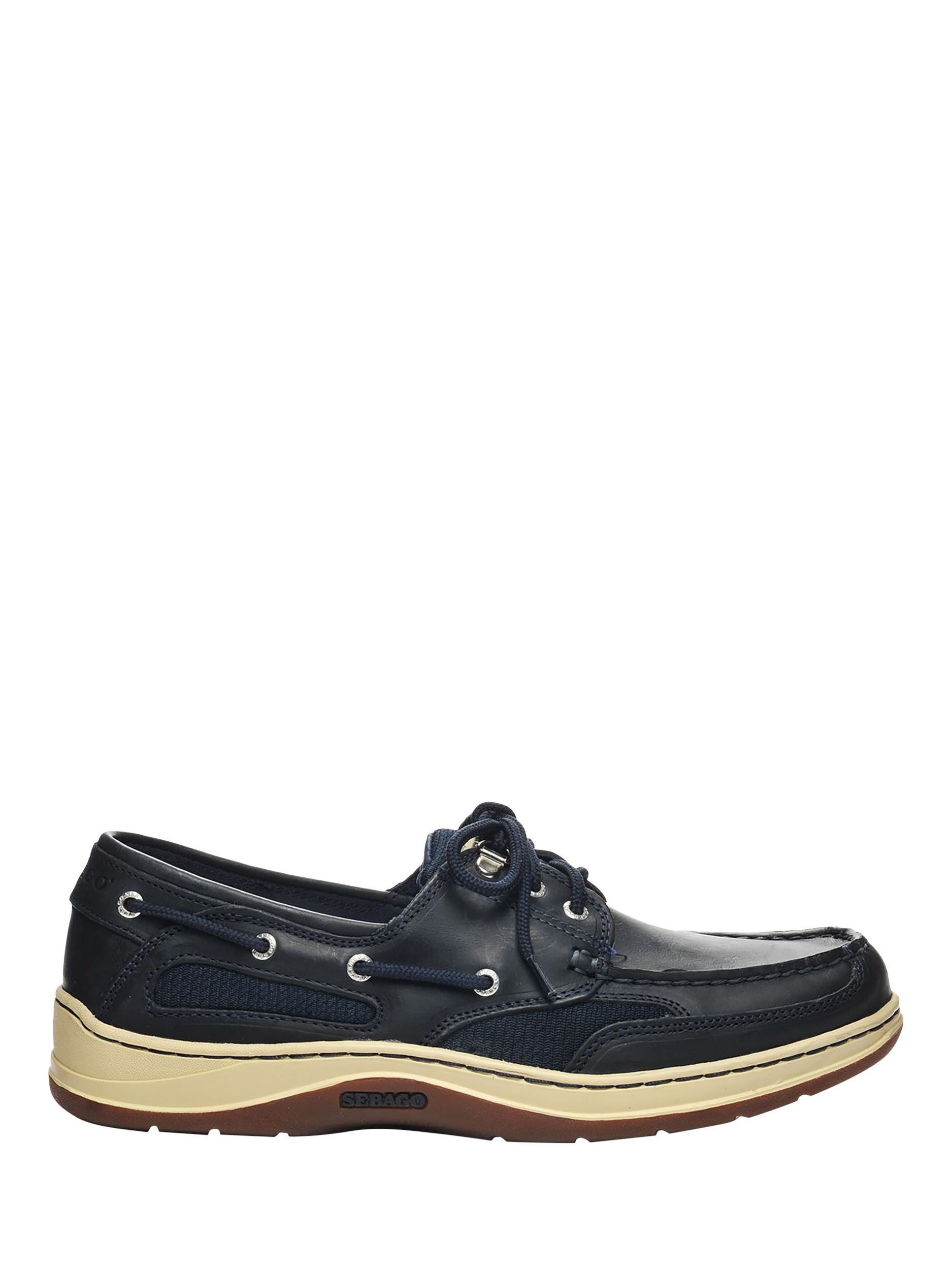 Product image 1 of 5, which shows Sebago Clovehitch II Waxed Leather Moccasins, Navy, 11.5