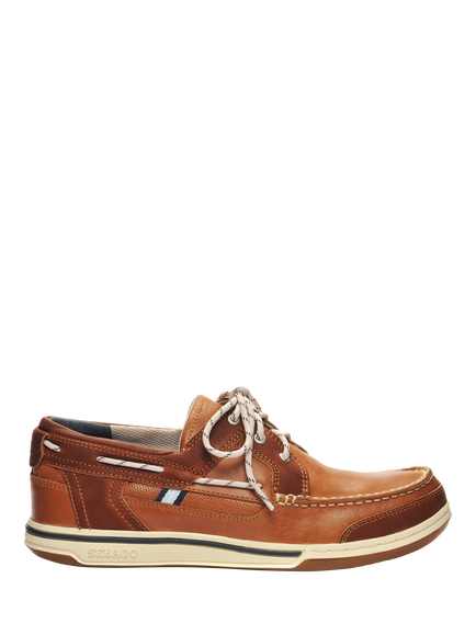 Sebago Triton Leather Boat Shoes, Cognac Brown