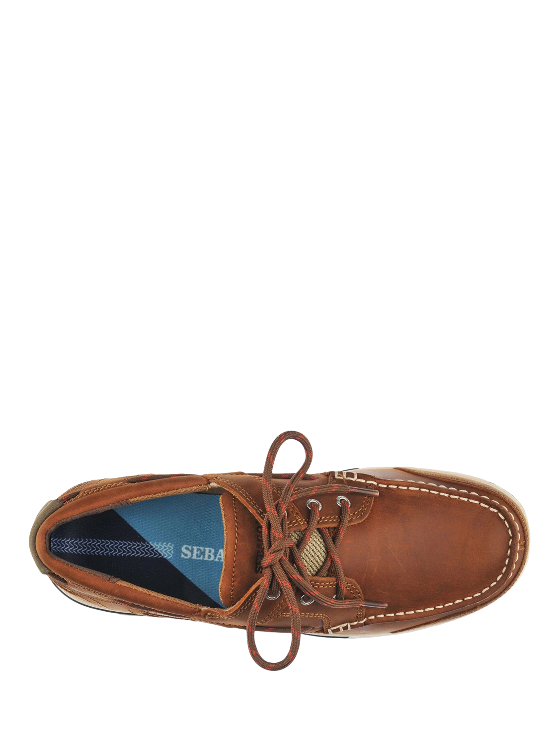 Product image 3 of 5, which shows Sebago Triton Leather Boat Shoes, Cognac Brown, 6.5