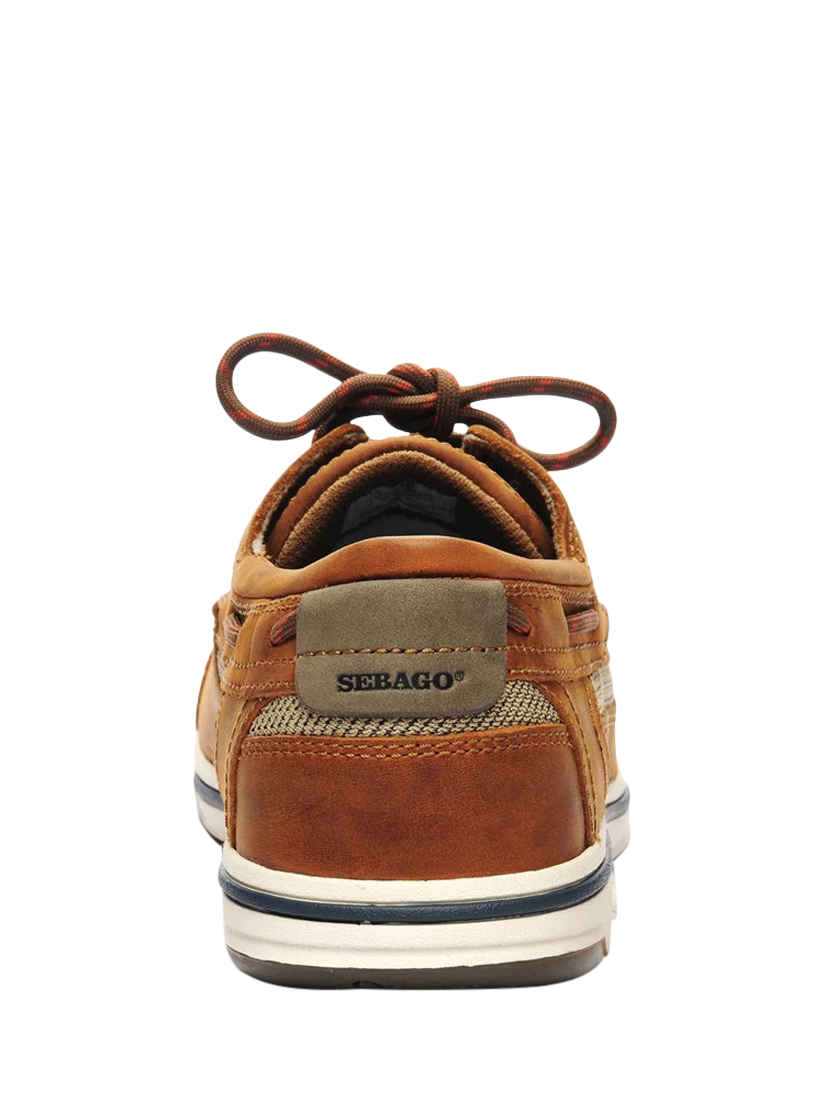 Product image 4 of 5, which shows Sebago Triton Leather Boat Shoes, Cognac Brown, 6.5