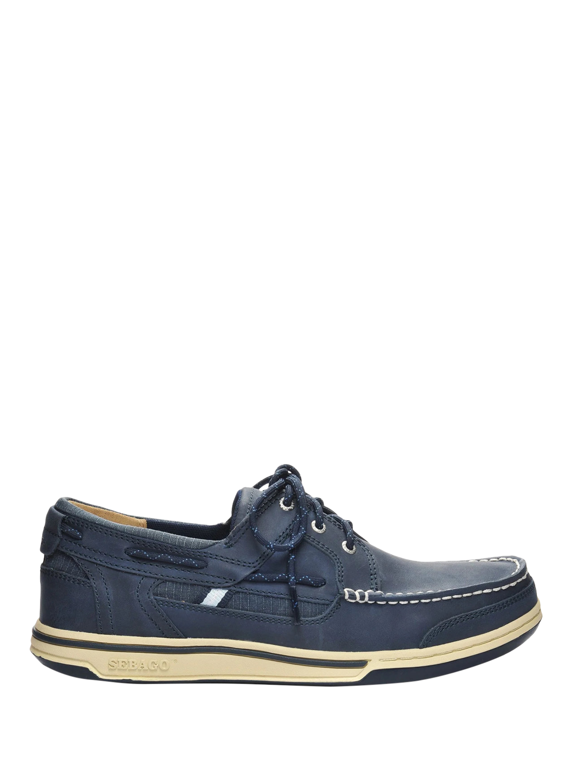 Product image 1 of 5, which shows Sebago Triton Leather Boat Shoes, Blue, 6.5