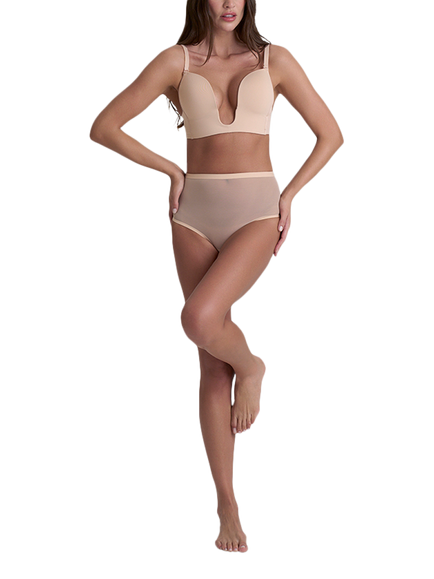 Bye Bra Mid Rise Shapewear Thong - view 2, Beige