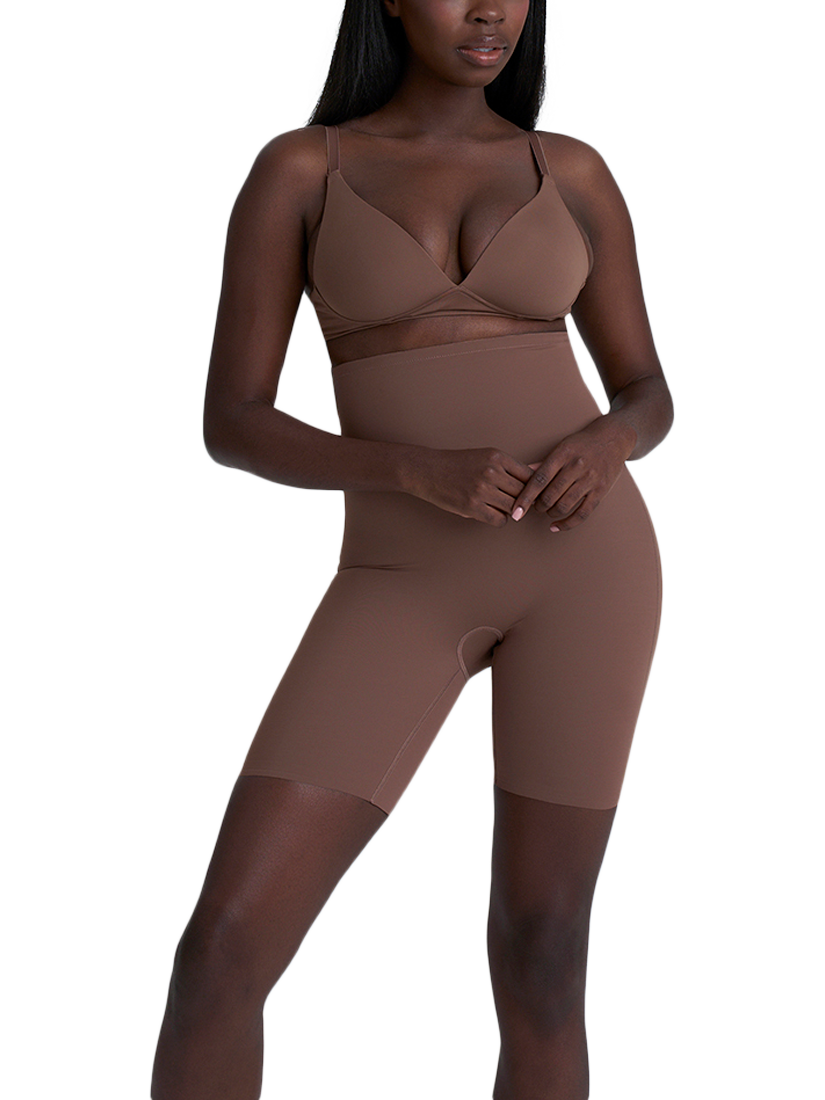 Product image 2 of 6, which shows Bye Bra High Waist Sculpting Shorty, Cocoa, S