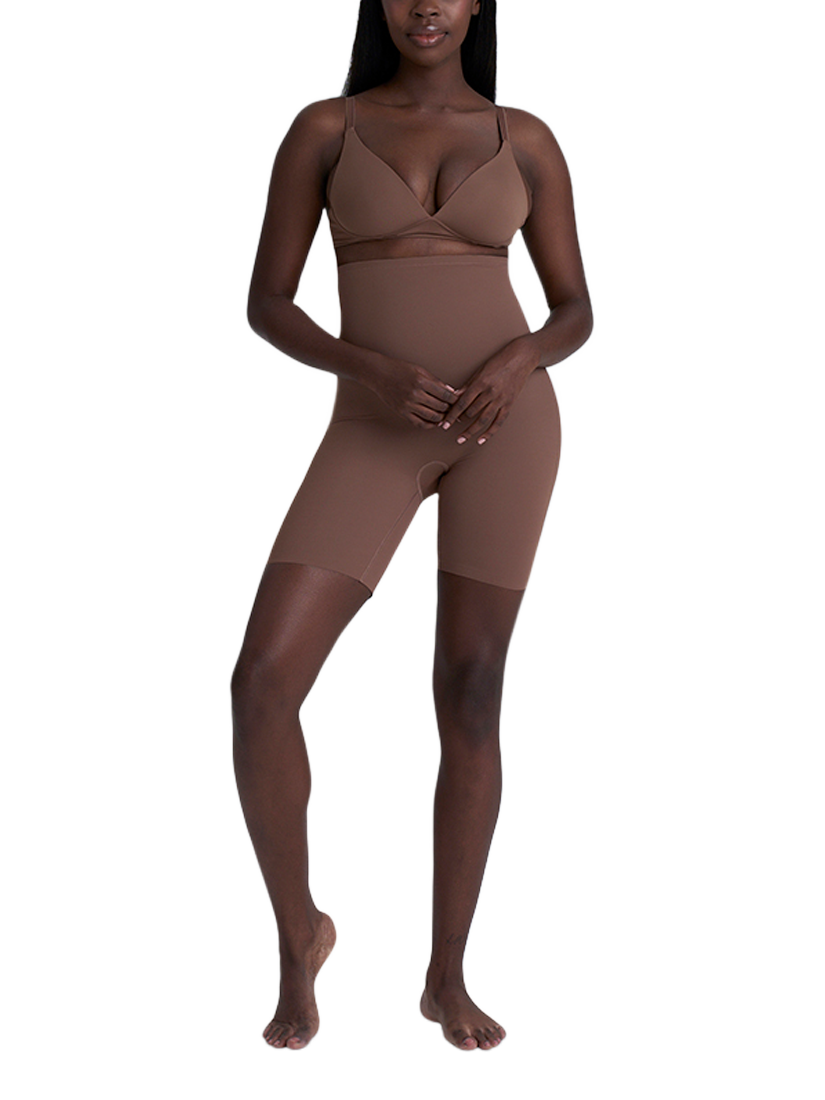 Product image 4 of 6, which shows Bye Bra High Waist Sculpting Shorty, Cocoa, S