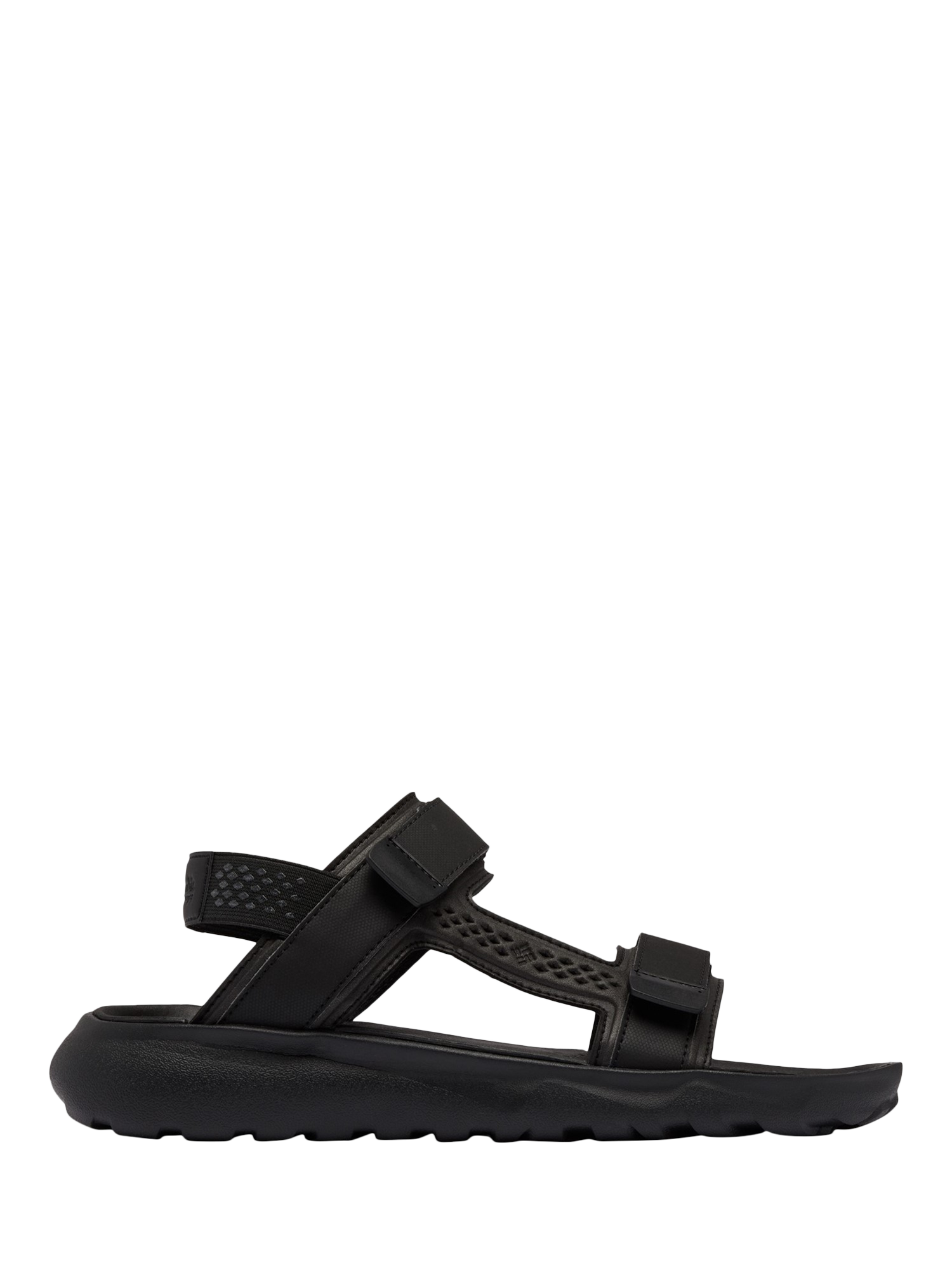 Product image 1 of 6, which shows Columbia Peakfreak Roam Footbed Sandals, Black, 7