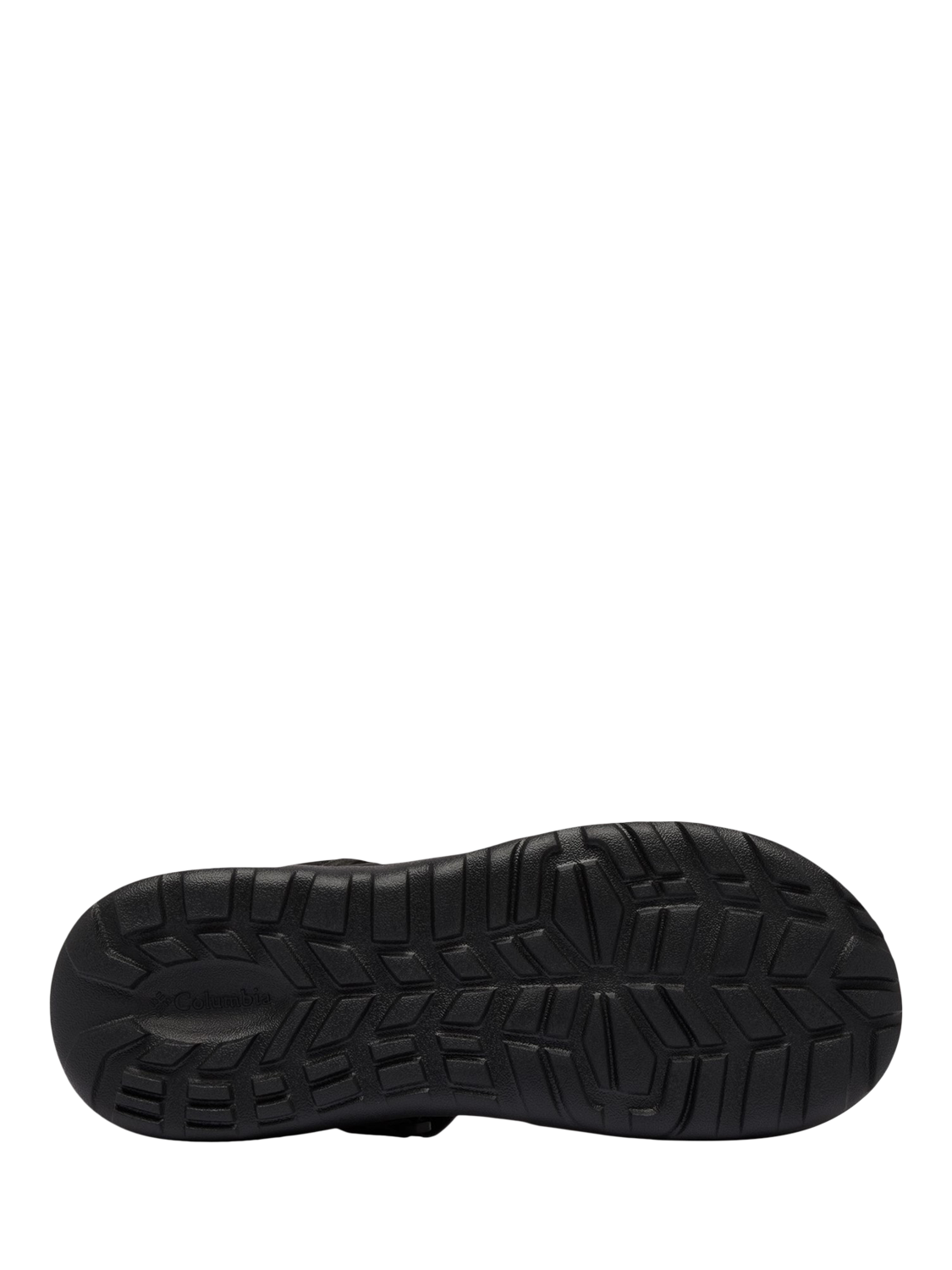 Product image 5 of 6, which shows Columbia Peakfreak Roam Footbed Sandals, Black, 7