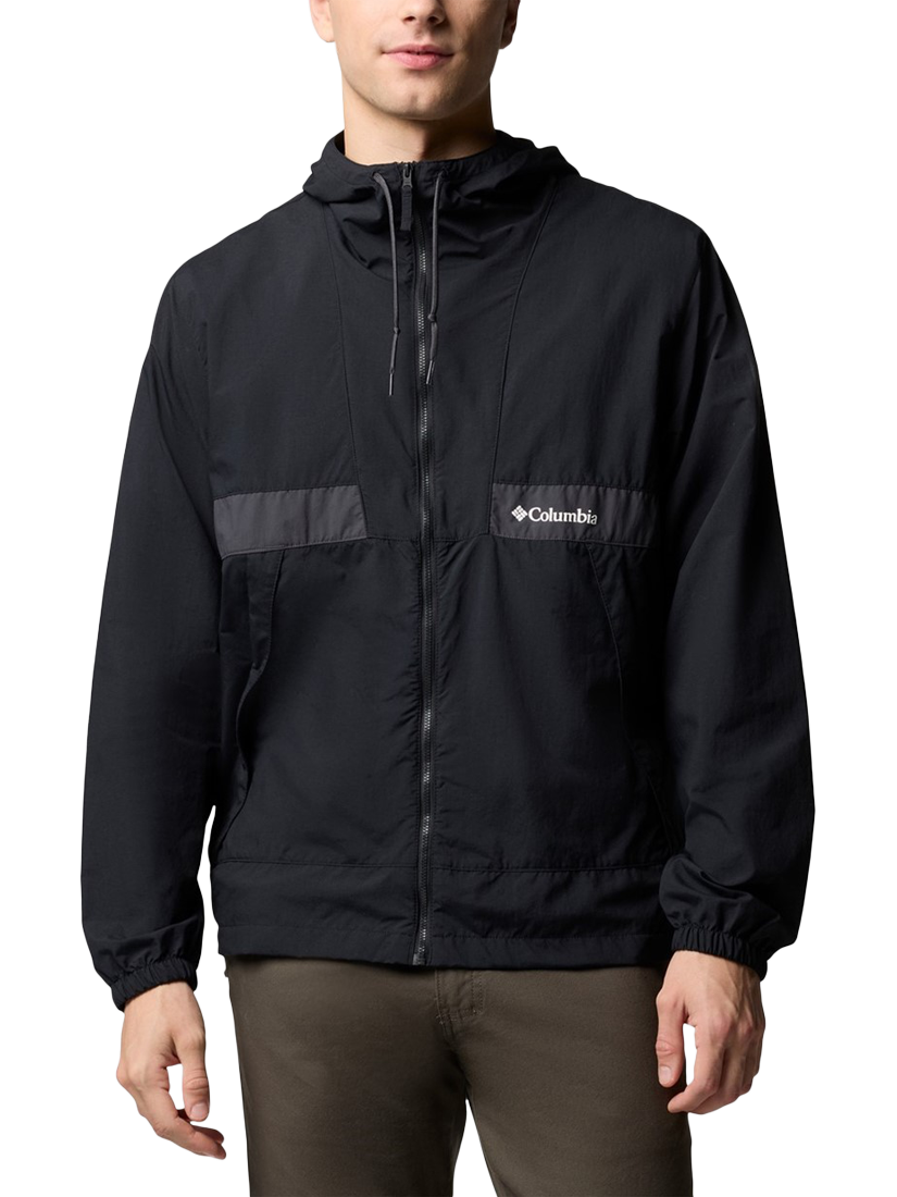 Product image 1 of 4, which shows Columbia Spire Valley Windbreaker Jacket, Black/Shark, S