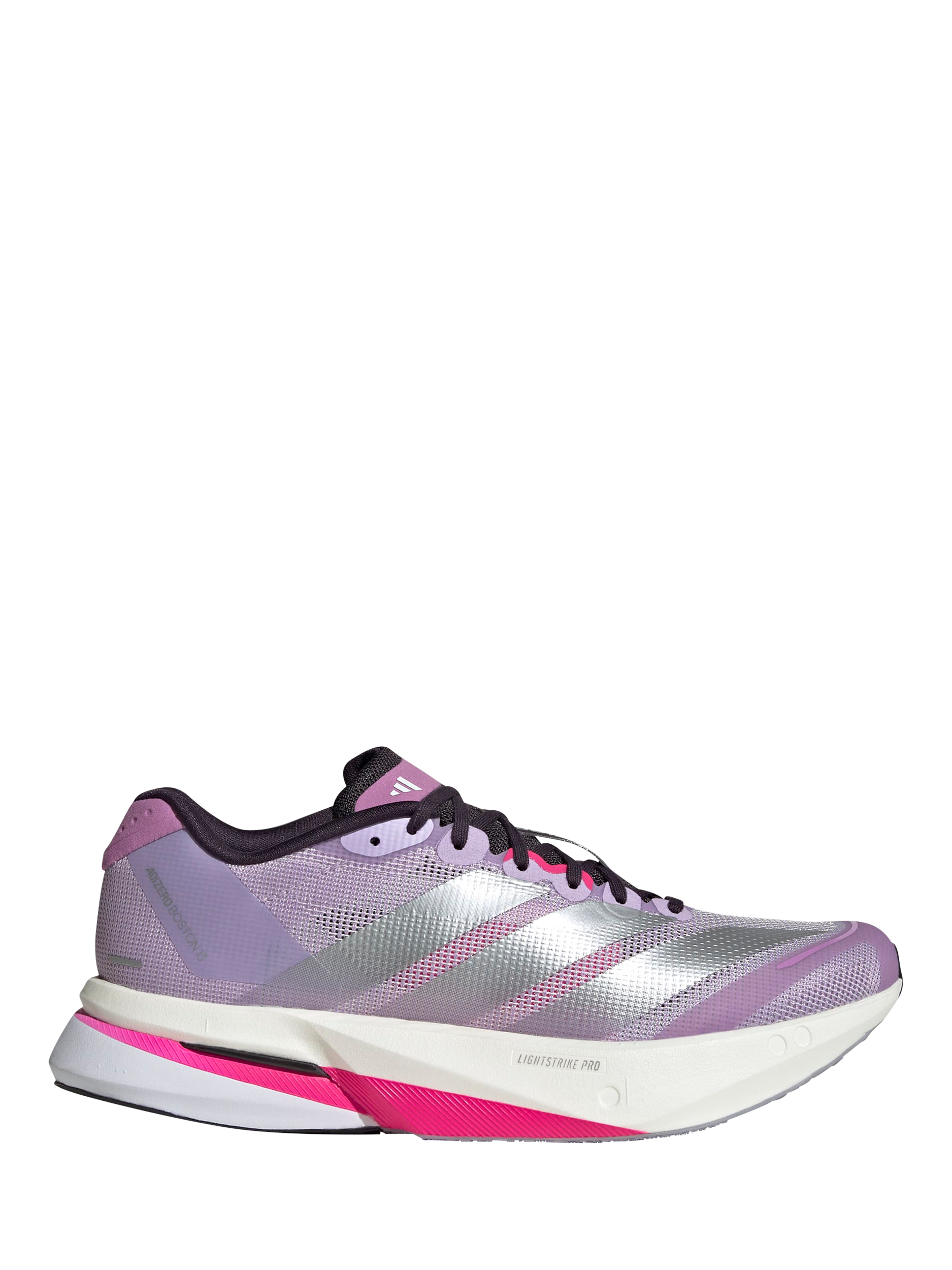 Product image 1 of 8, which shows adidas Adizero Boston Trainers, Powplu/Silver, 4