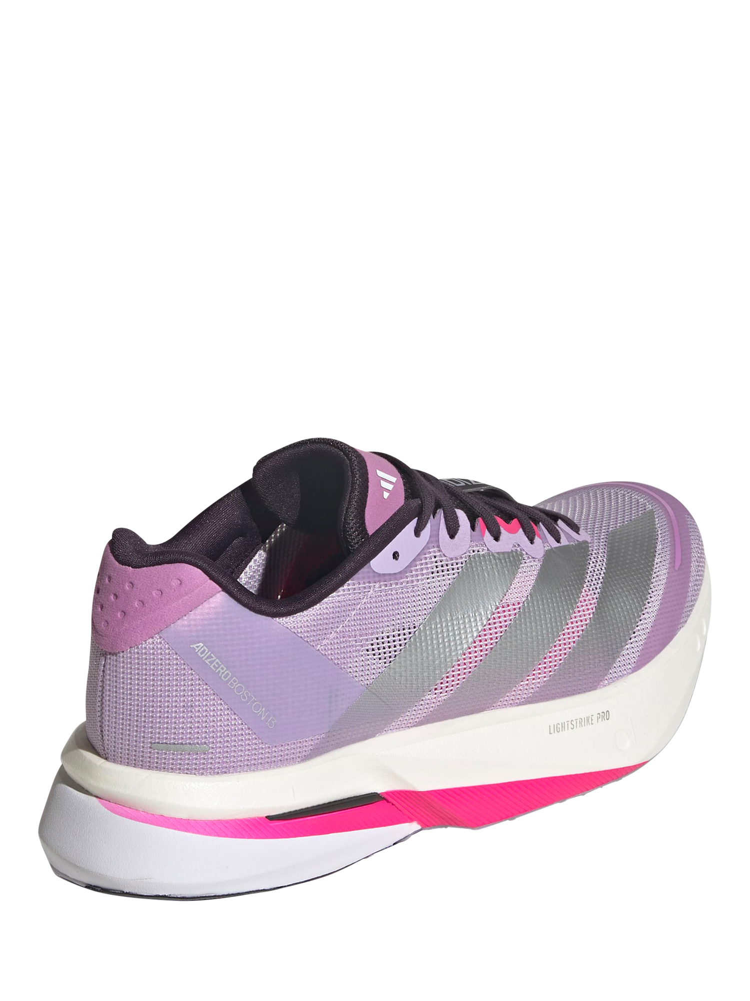 Product image 3 of 8, which shows adidas Adizero Boston Trainers, Powplu/Silver, 4