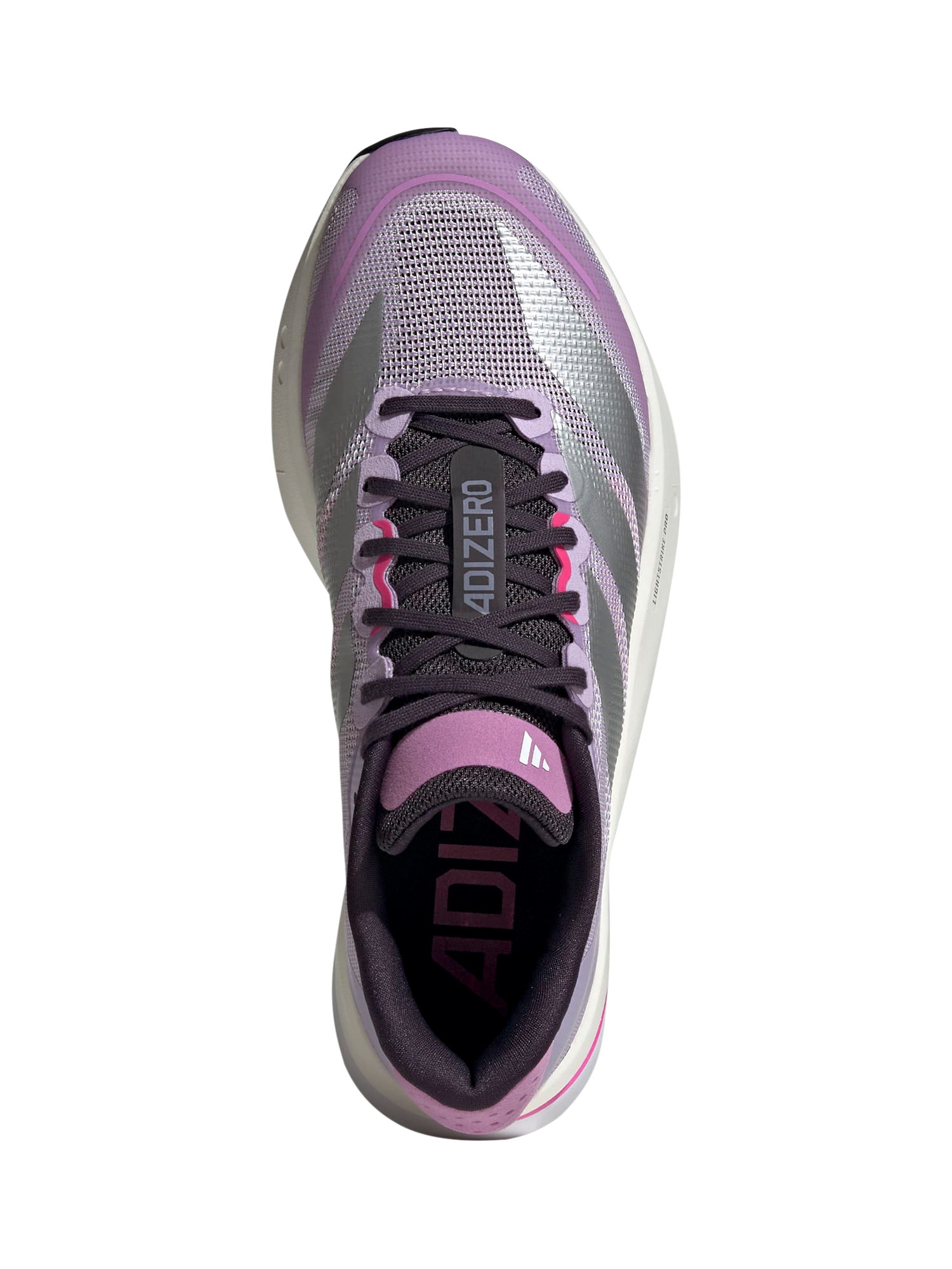 Product image 4 of 8, which shows adidas Adizero Boston Trainers, Powplu/Silver, 4