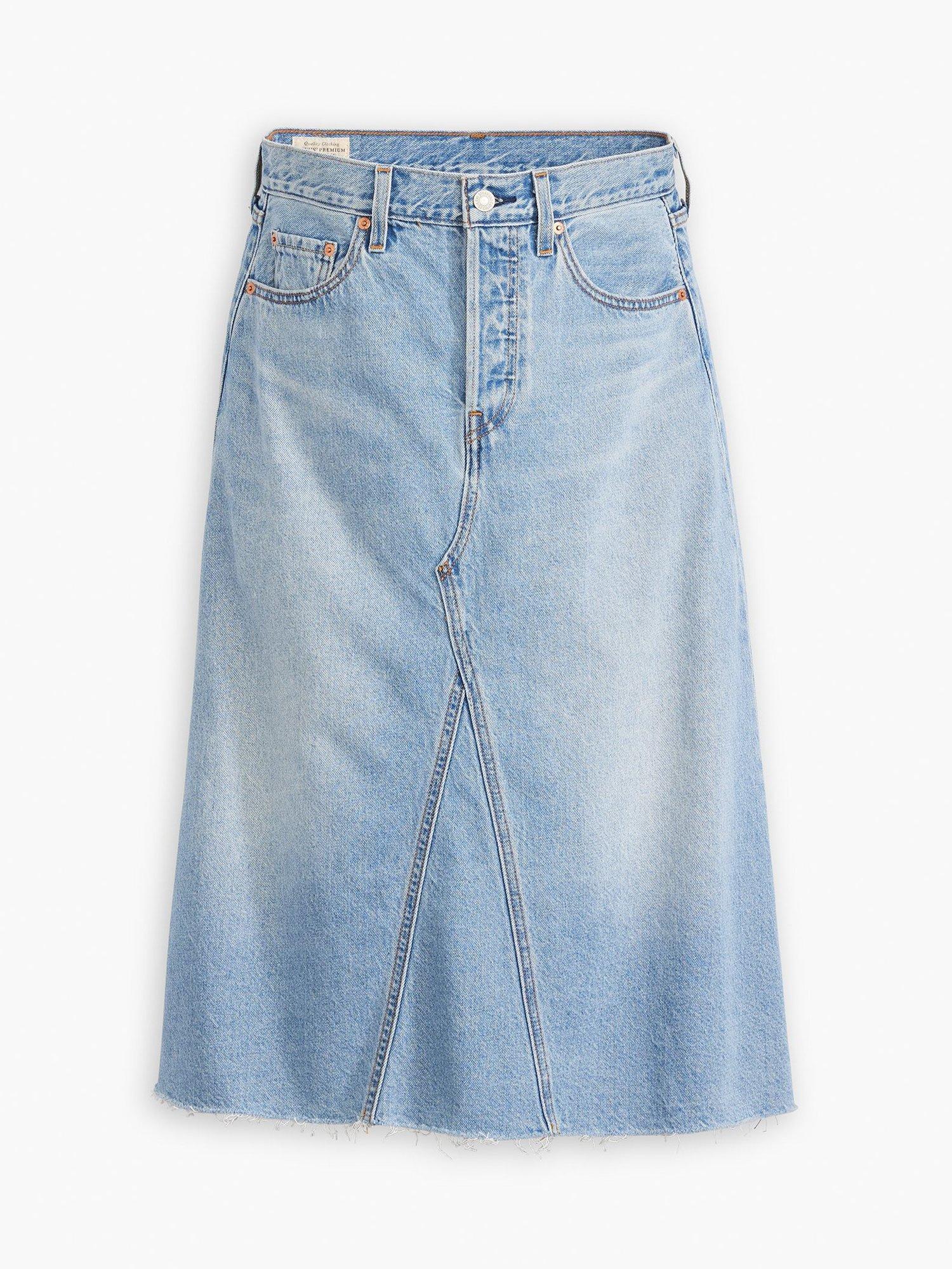 Product image 5 of 6, which shows Levi's Deacon High Rise Denim Midi Skirt, Secret Secret, 24