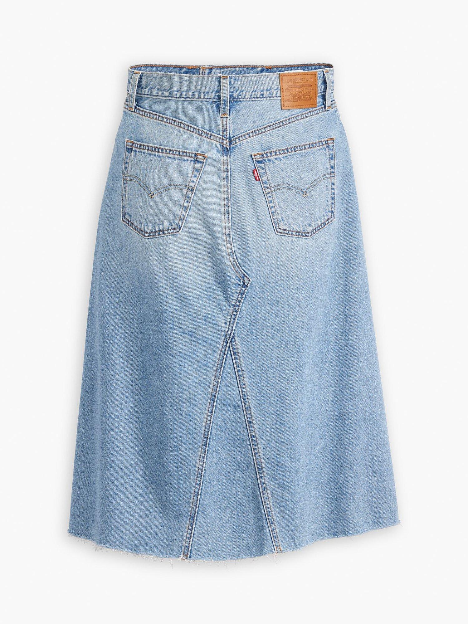 Product image 6 of 6, which shows Levi's Deacon High Rise Denim Midi Skirt, Secret Secret, 24