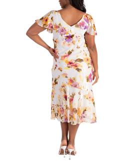 chesca Floral Devoree Dress, Ivory/Multi - view 2, Ivory/Multi