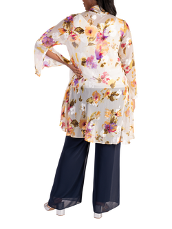 chesca Floral Bouquet Devoree Jacket, Ivory/Multi - view 2, Ivory/Multi