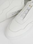 Reiss Lane Leather Low Top Trainers, White