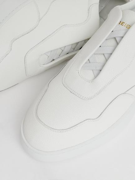 Reiss Lane Leather Low Top Trainers, White - view 2, White