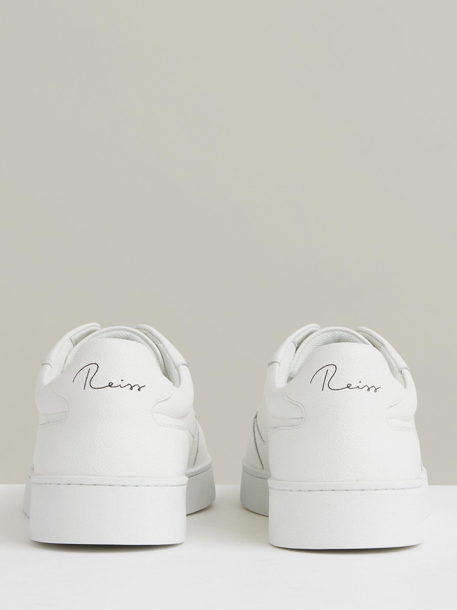 Product image 4 of 4, which shows Reiss Lane Leather Low Top Trainers, White, 7