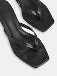 Whistles Leather Toe Post Kitten Heel, Black