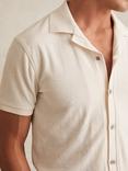 Reiss Eden Cotton Blend Cuban Collar Shirt, White