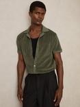 Reiss Eden Cotton Blend Cuban Collar Shirt