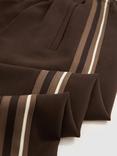 Reiss Robyn Petite Side Stripe Mid Rise Mixed Blend Wide Leg Trousers