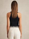 Reiss Lacey Funnel Neck Mixed Blend Vest, Navy