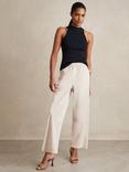 Reiss Osbourne Cropped Cotton Blend Taper Trousers