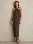 Reiss Eliza Halterneck Maxi Dress, Mocha