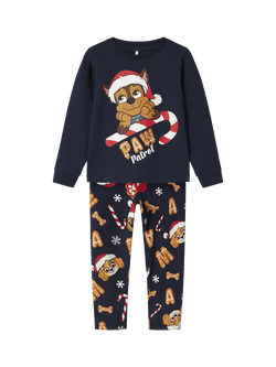 NAME IT Kids' Cotton Paw Patrol Long Sleeved Pyjama Set, Navy Blazer, Navy Blazer