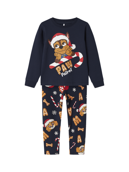 NAME IT Kids' Cotton Paw Patrol Long Sleeved Pyjama Set, Navy Blazer, Navy Blazer