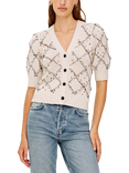 Rails Isla Argyle Short Sleeve Cardigan, Oat