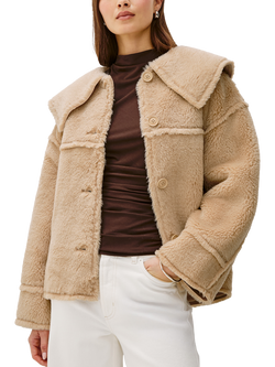 Rails Wesson Faux Shearling Wool Blend Jacket, Light Brown, Light Brown