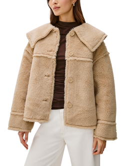 Rails Wesson Faux Shearling Wool Blend Jacket, Light Brown - view 2, Light Brown