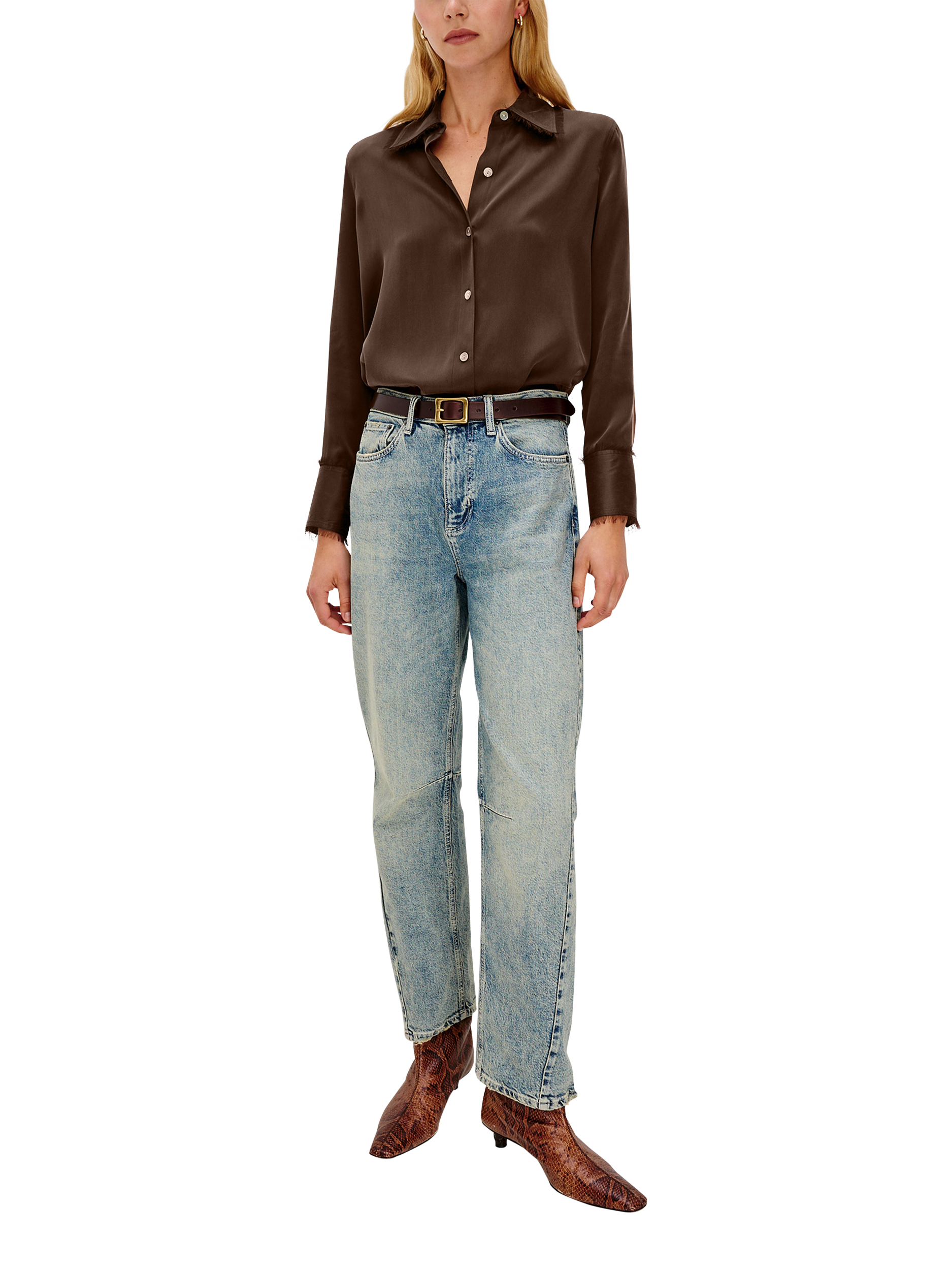 Product image 3 of 6, which shows Rails Abbey Long Sleeve Shirt, Espresso, M