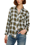 Rails Hunter Plaid Check Shirt, Olive Stone Blue