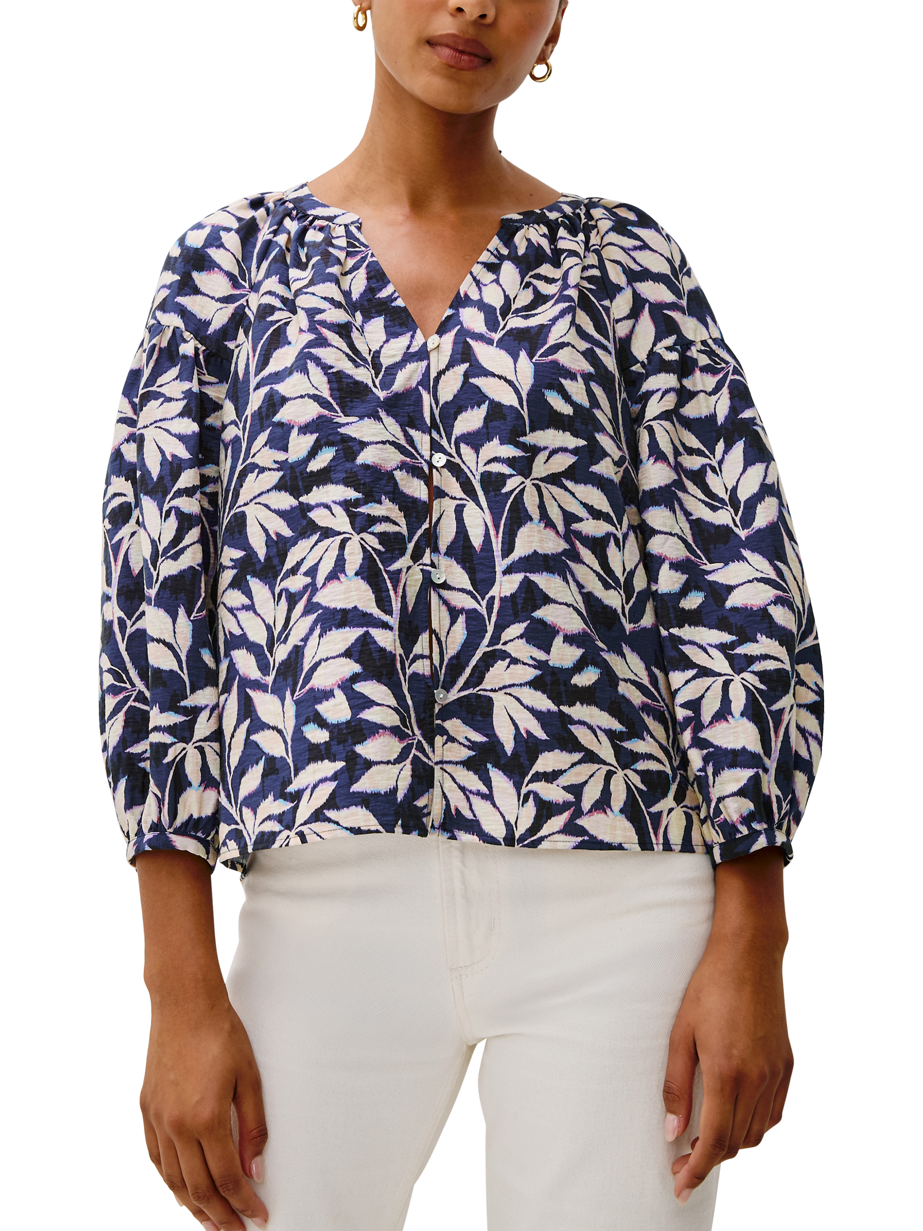 Product image 5 of 6, which shows Rails Vasia Floral Top, Navy Vines, XS