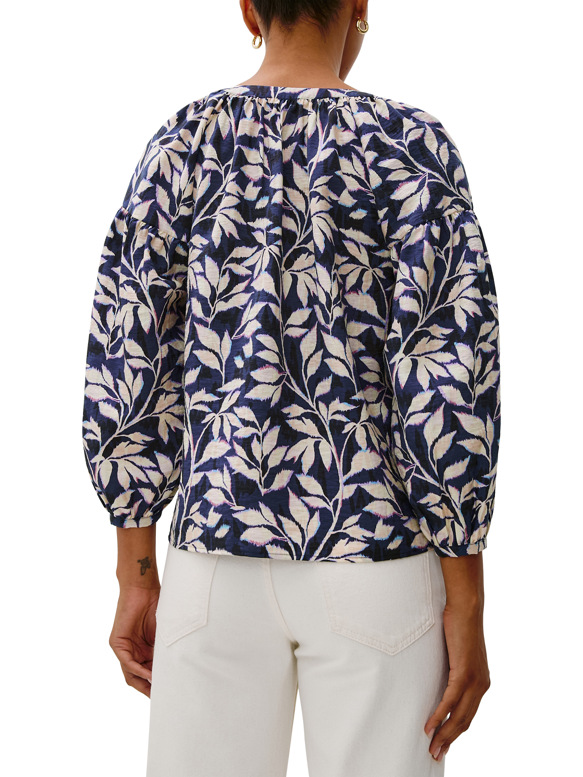Product image 6 of 6, which shows Rails Vasia Floral Top, Navy Vines, XS