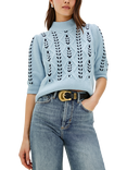 Rails Addy Lace Stitch Jumper, Sky Navy Cables