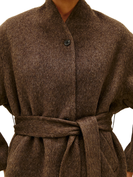 Rails Roland Funnel Neck Wool Rich Coat, Dark Brown - view 2, Dark Brown