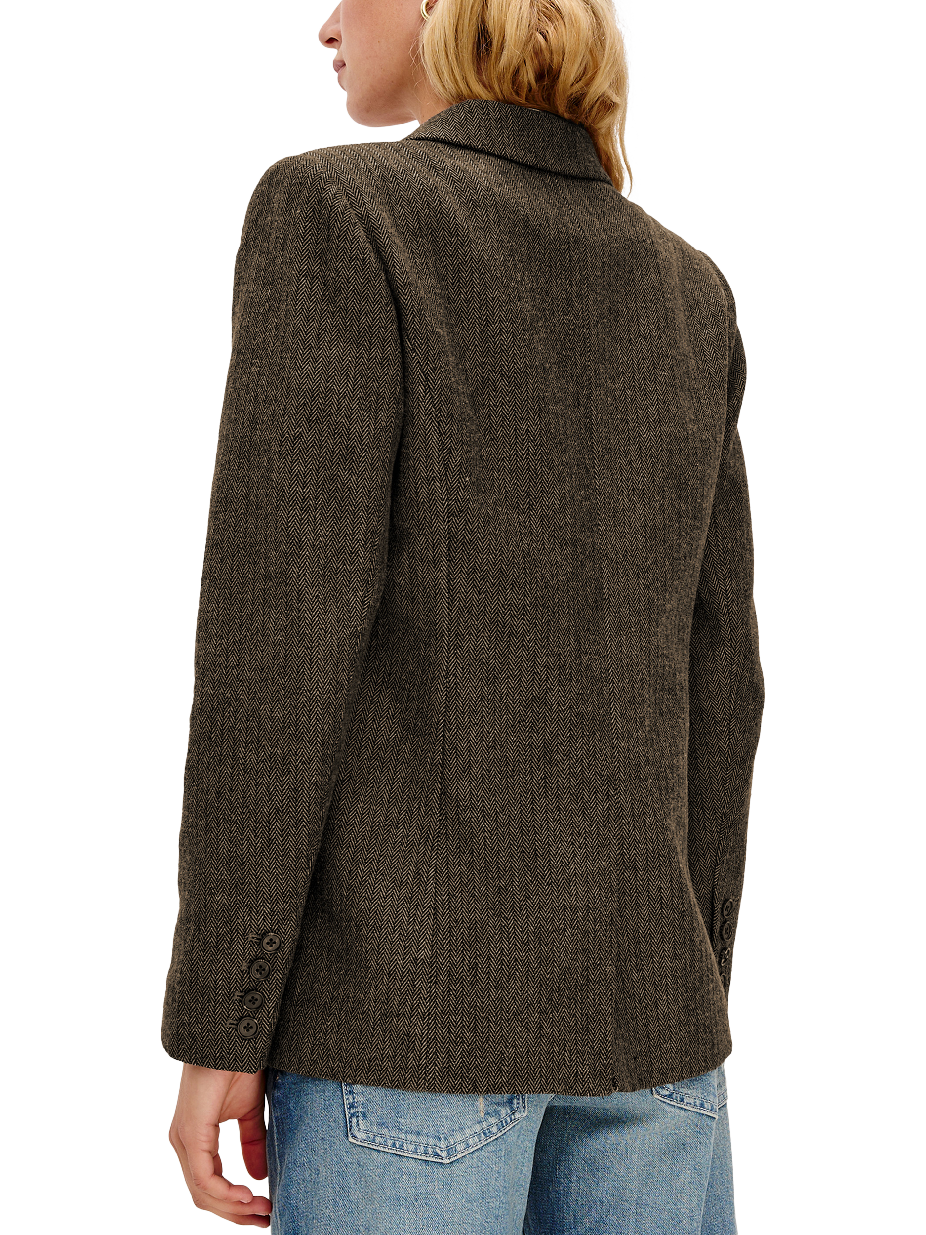 Product image 6 of 6, which shows Rails Jac Herringbone Blazer, Camel Black Her, XS