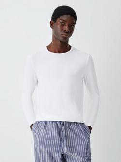 John Lewis Thermal Crew Neck Long Sleeve T-Shirt, White, White White